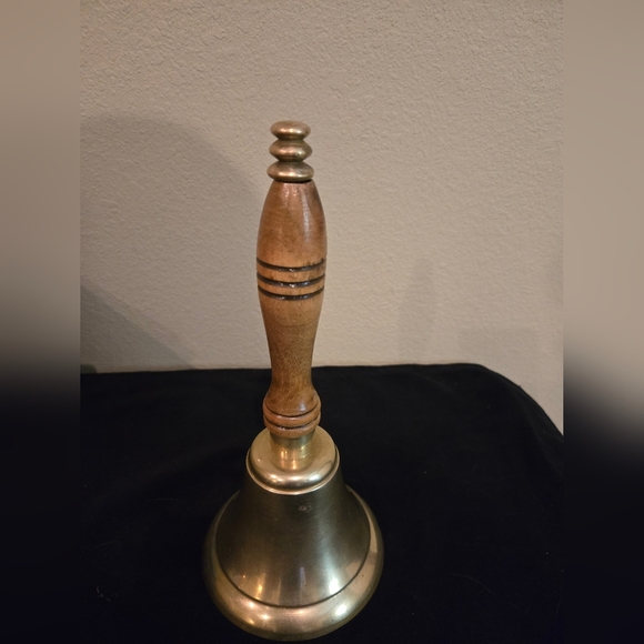 Wood Handle Brass Hand Bell 9.5" X 4" - Picture 2 of 2